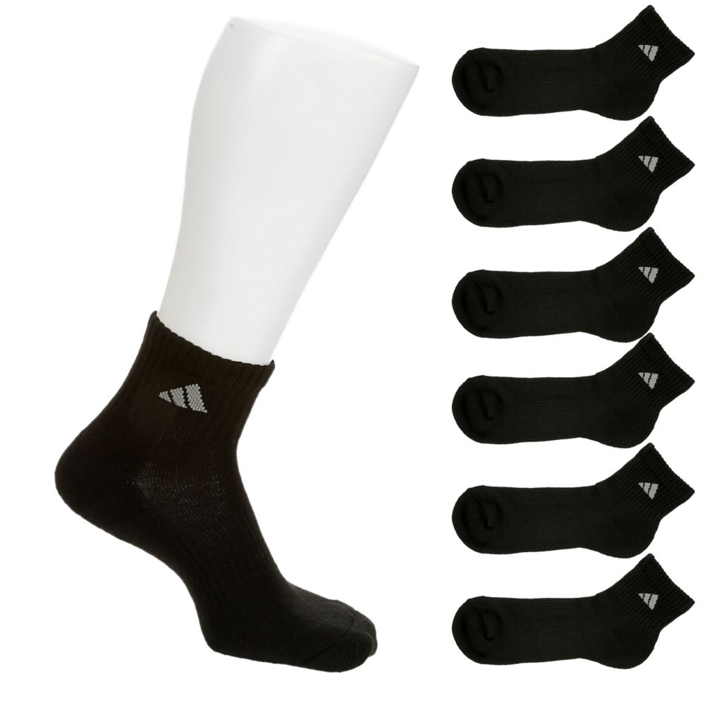 adidas mens Athletic Cushioned Crew Socks (6-pair) Large Black