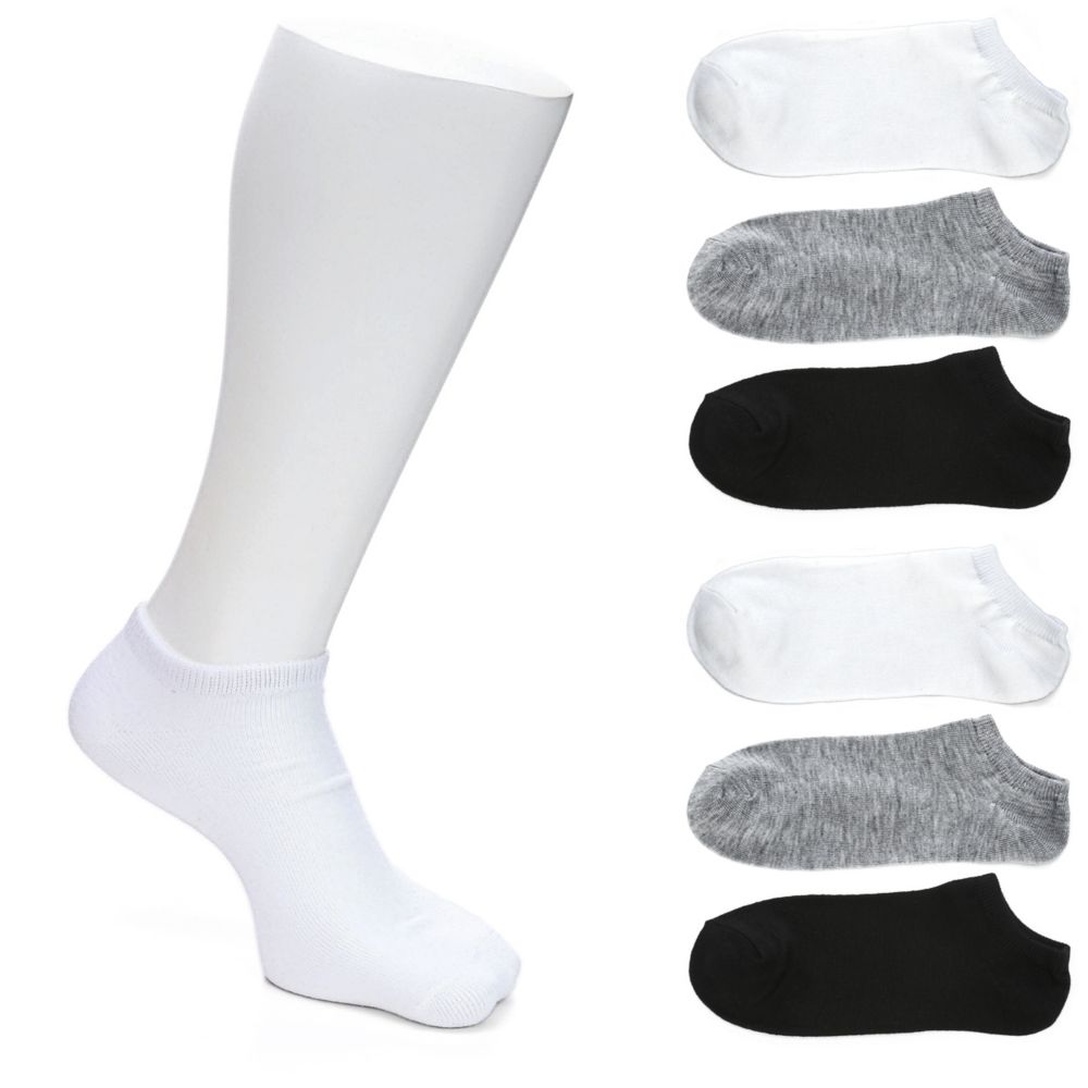 Assorted Mens Ultra Thin No Show Socks 6 Pairs Game Sport Rack Room