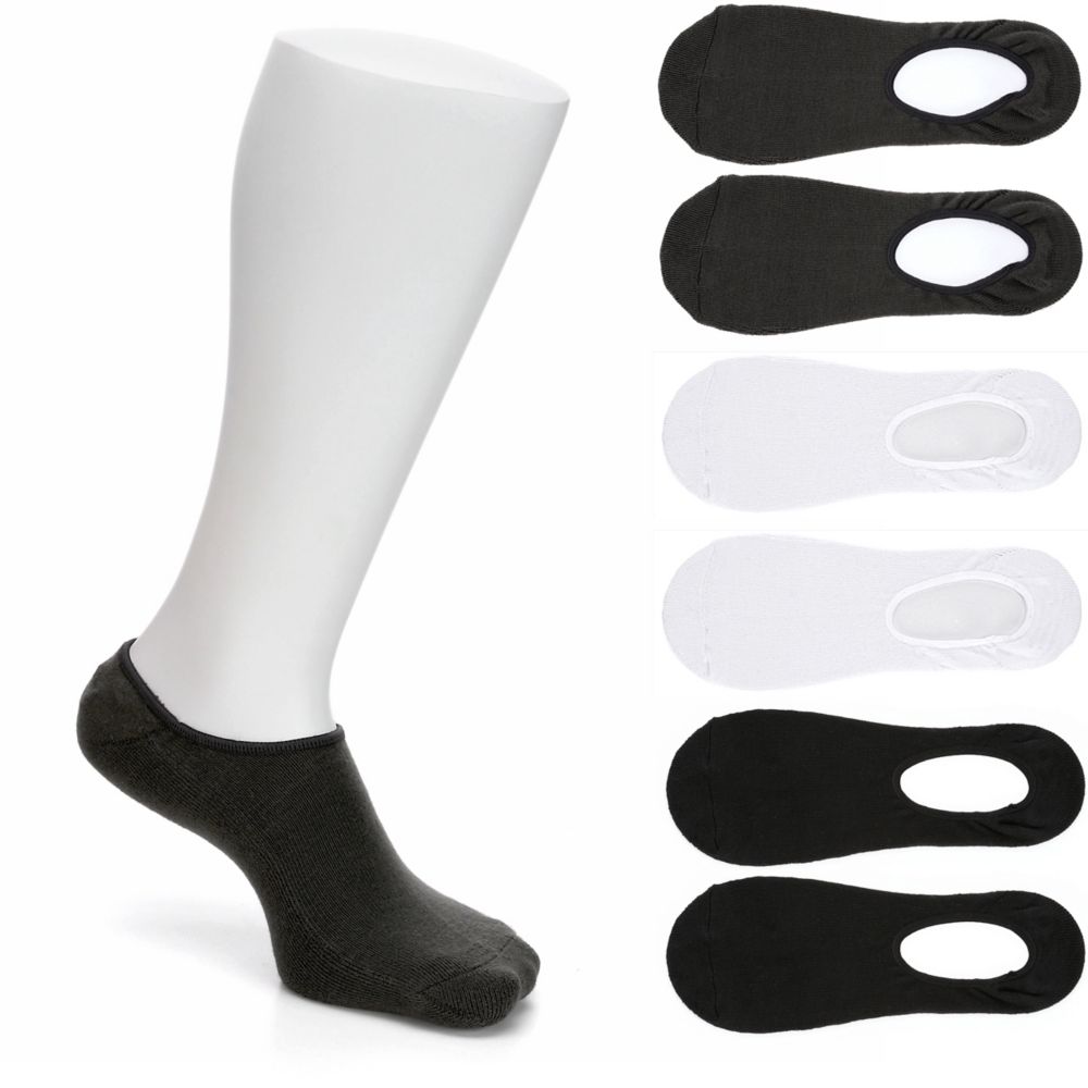 Assorted Mens Medium Liner Socks 6 Pairs, Sof Sole