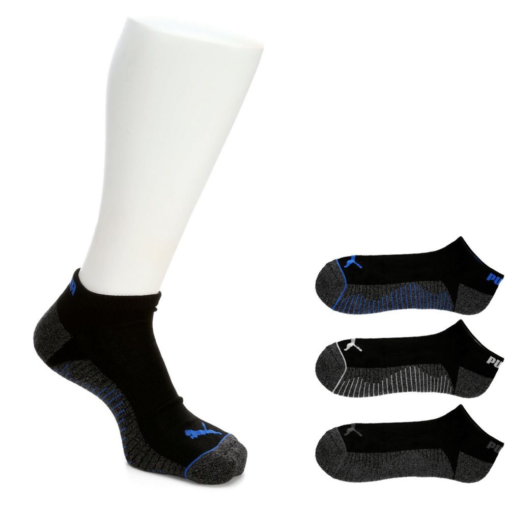 Black Mens Large Cushioned Low Cut Socks 6 Pairs Puma Rack Room Shoes