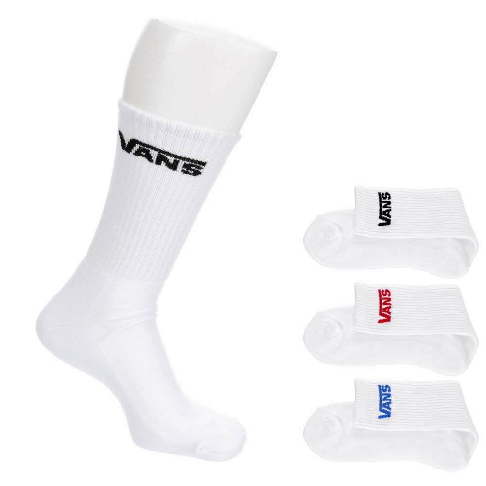 White Vans Mens Logo Crew Socks Pairs | Accessories | Rack Room Shoes