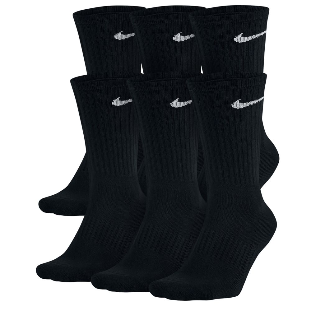 Black Nike Mens Large Crew Socks 6 Pairs | | Rack Room Shoes