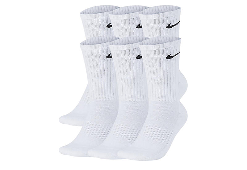 White Mens Large Crew Socks 6 Pairs | Nike | Rack Room Shoes