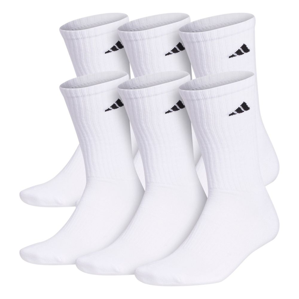 White Mens Crew Socks 6 Pairs | Adidas | Rack Room Shoes
