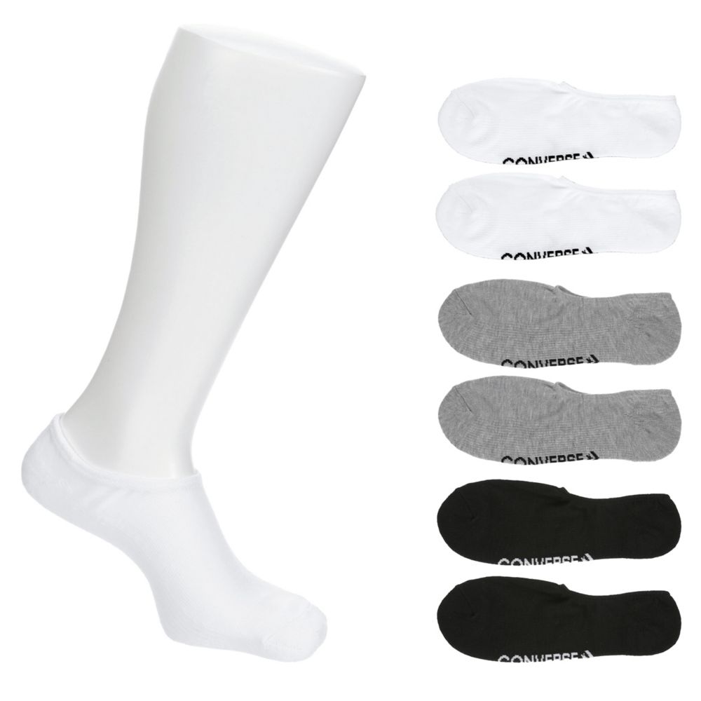 Multicolor Mens Large Liner Socks 6 Pairs, Converse