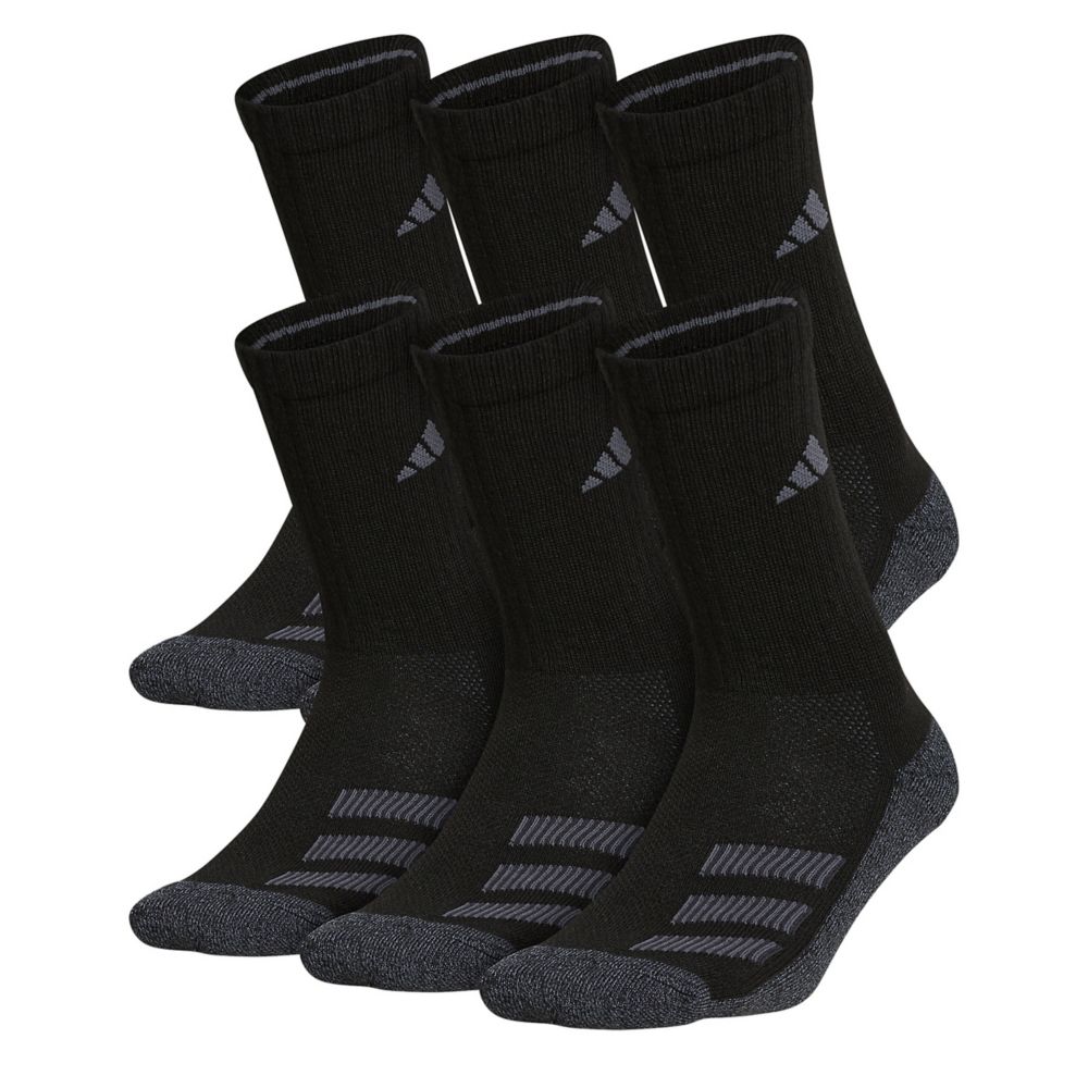 Black Boys Cushioned Crew Socks 6 Pairs | Adidas | Rack Room Shoes