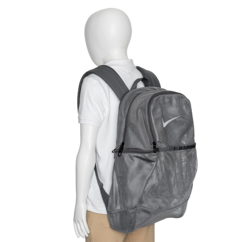 Grey Nike Unisex Brasilia Mesh Backpack, Accessories