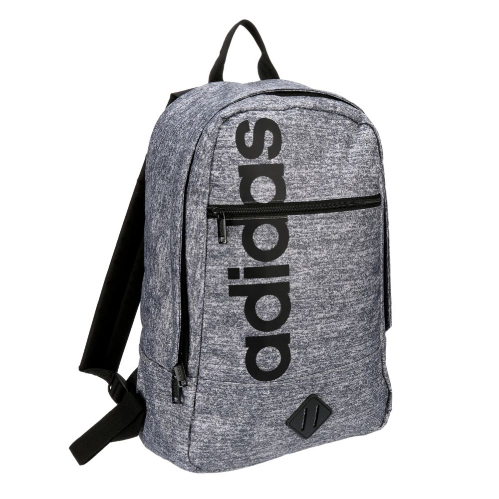 grey and white adidas backpack