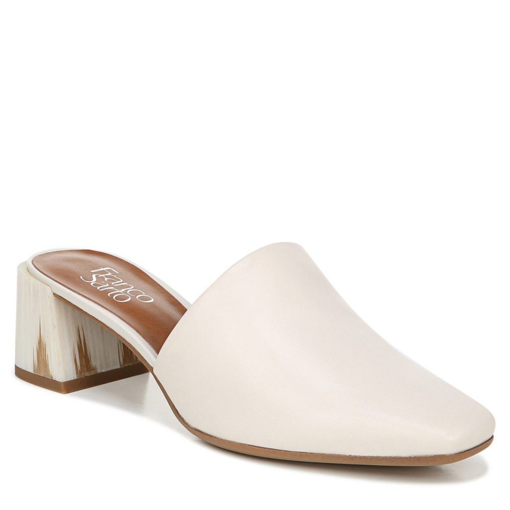 franco sarto white mules