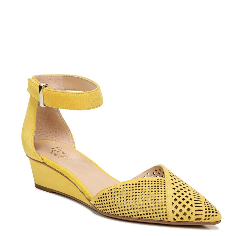 franco sarto yellow wedge