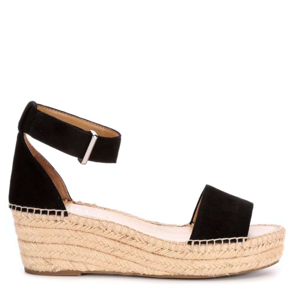 FRANCO SARTO Womens Pela Espadrille Wedge Sandal - BLACK