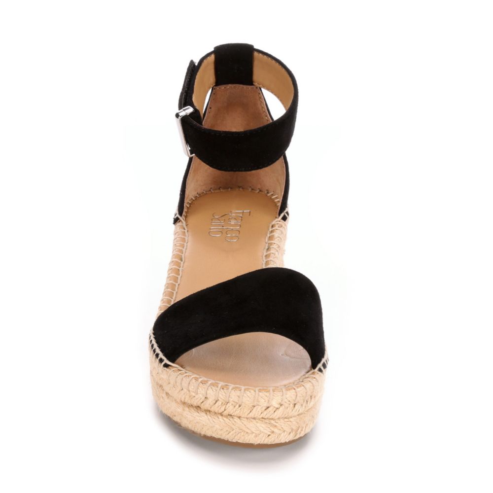 FRANCO SARTO Womens Pela Espadrille Wedge Sandal - BLACK