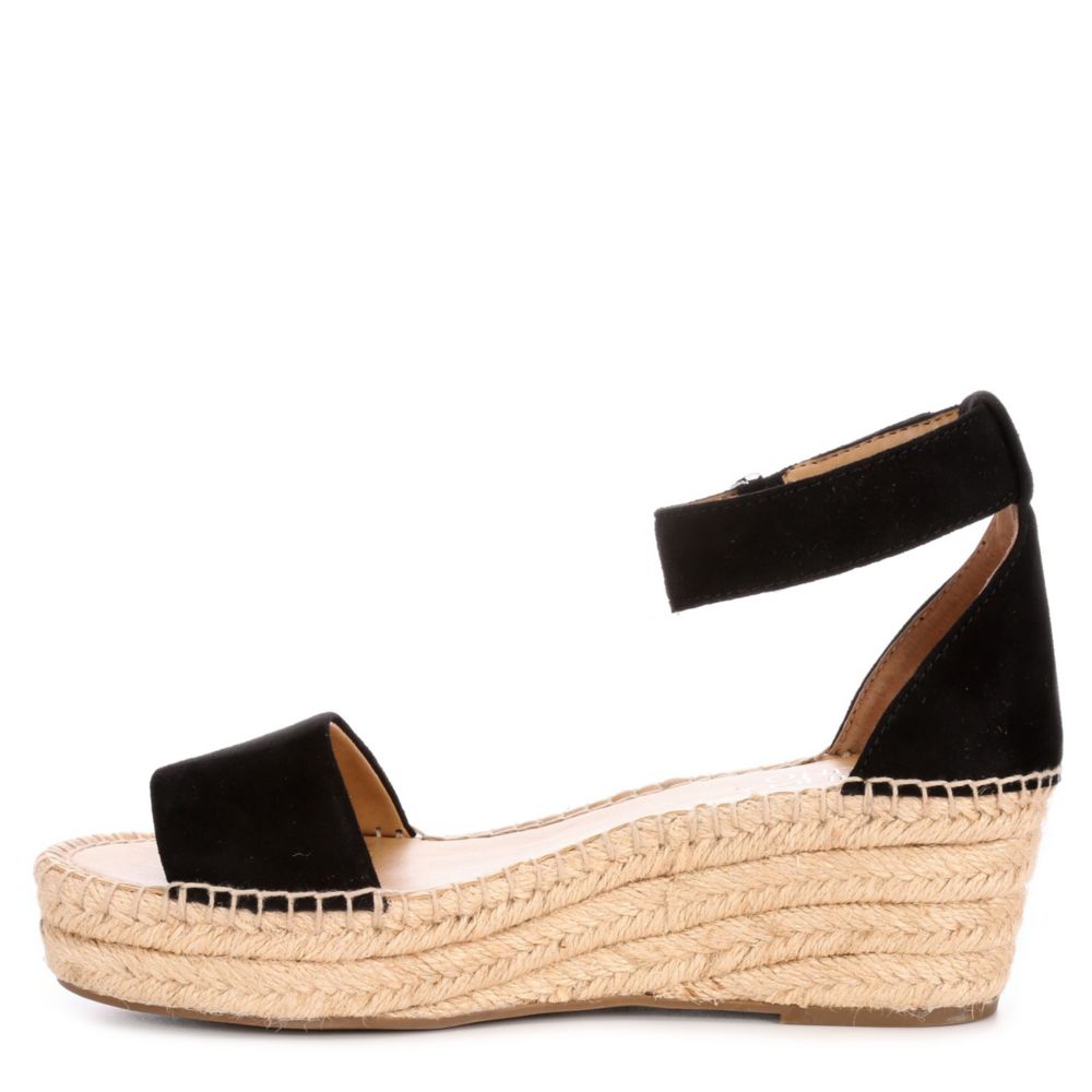 FRANCO SARTO Womens Pela Espadrille Wedge Sandal - BLACK