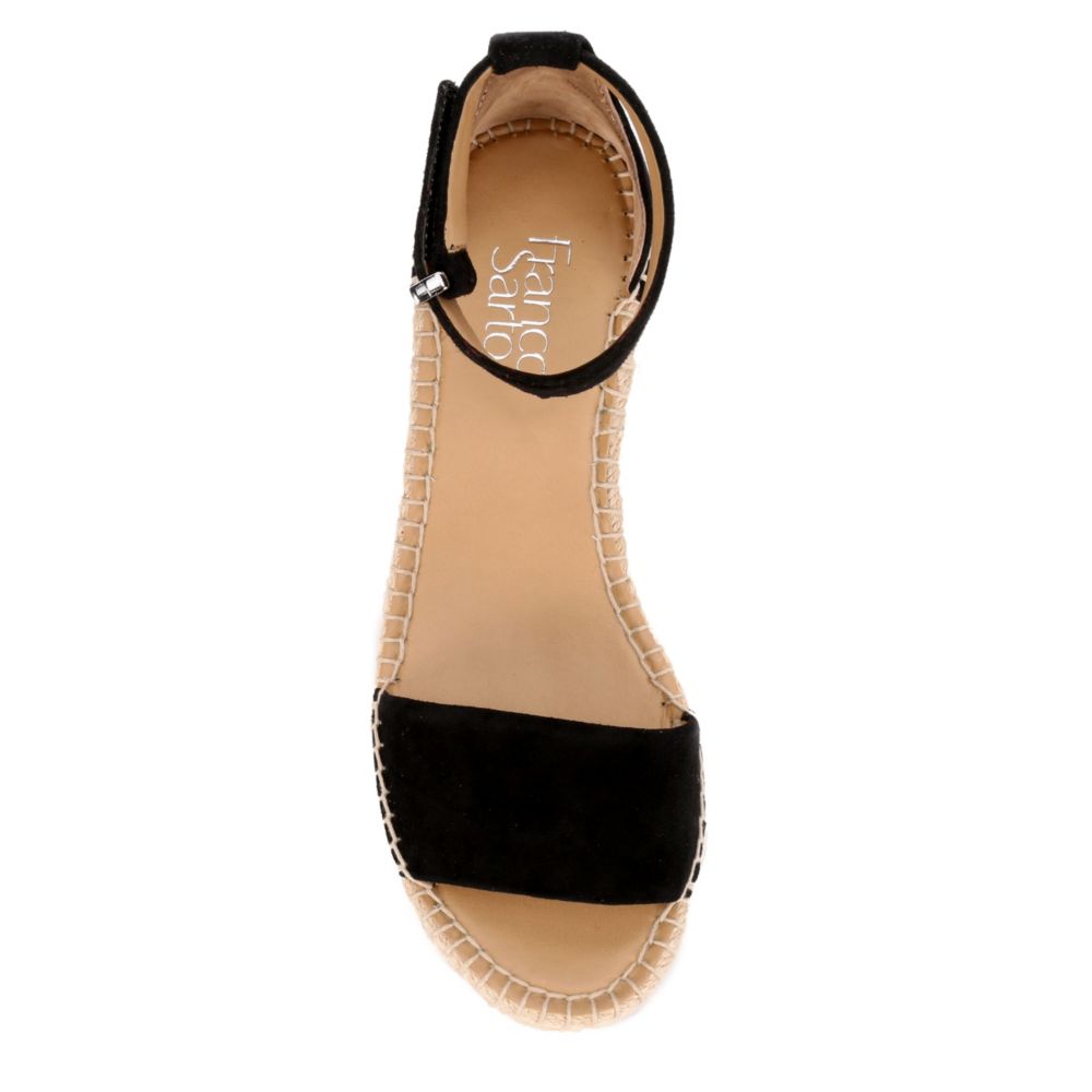 FRANCO SARTO Womens Pela Espadrille Wedge Sandal - BLACK