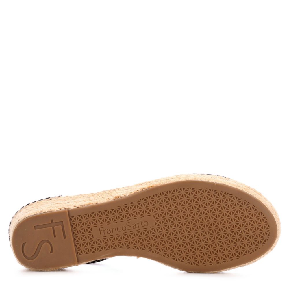FRANCO SARTO Womens Pela Espadrille Wedge Sandal - BLACK
