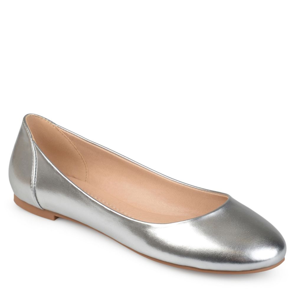 womens flat silver dress shoes