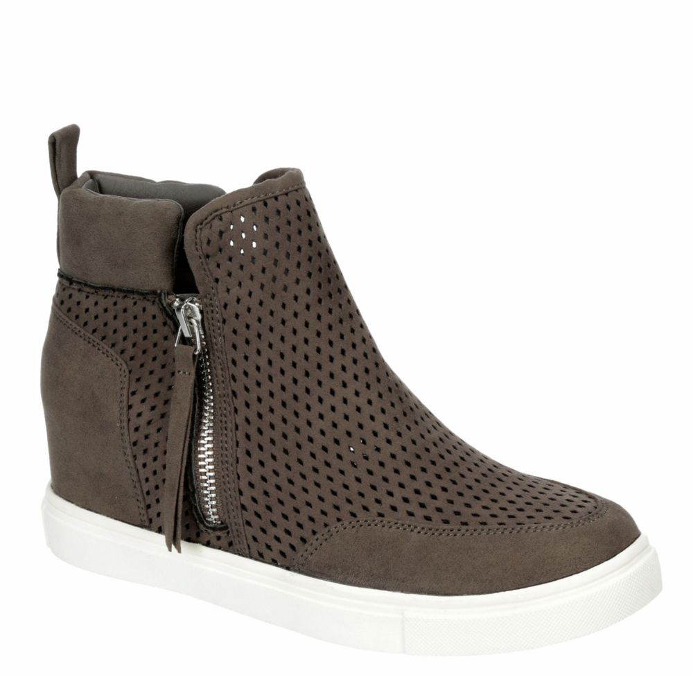 womens grey wedge shoes