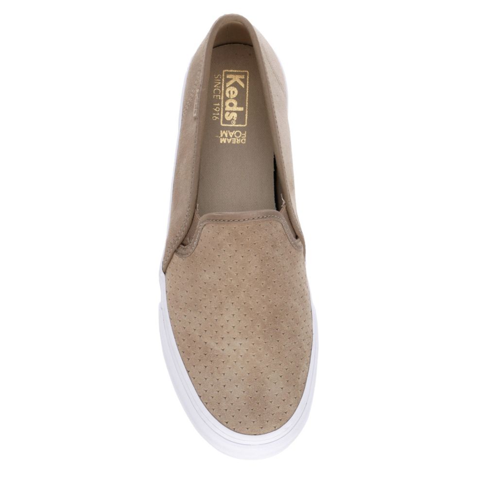 KEDS Womens Double Decker Slip On Sneaker - TAUPE