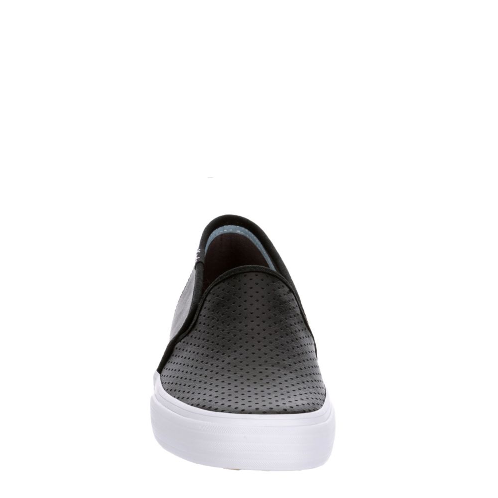 KEDS Womens Double Decker Slip On Sneaker - BLACK