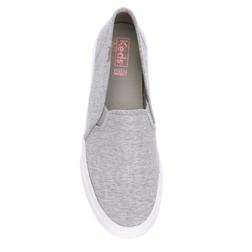 KEDS Womens Double Decker Slip On Sneaker - PALE GREY