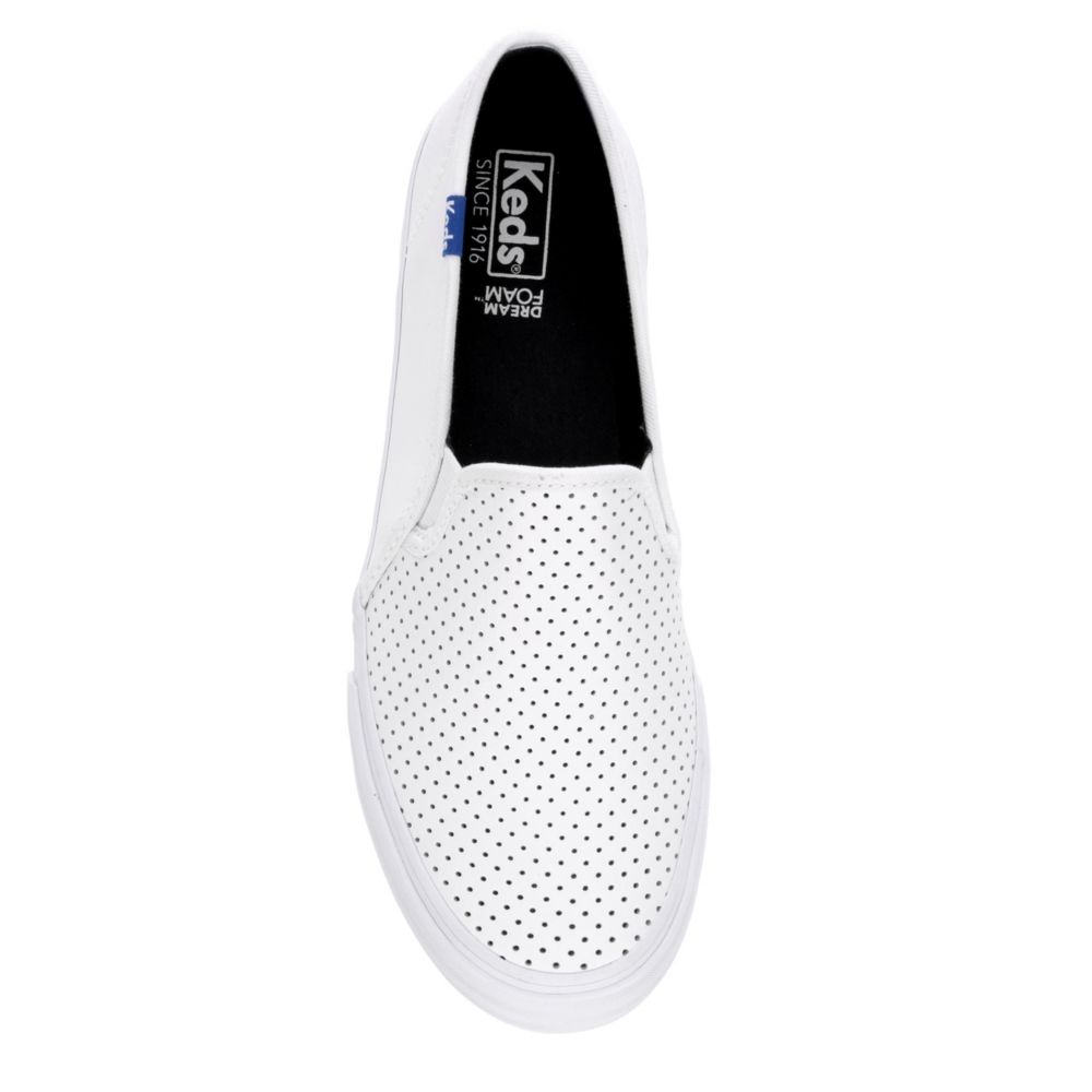 KEDS Womens Double Decker Slip On Sneaker - WHITE