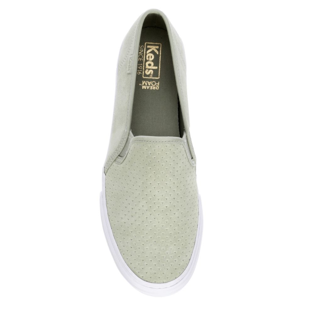 KEDS Womens Double Decker Slip On Sneaker - PALE GREEN