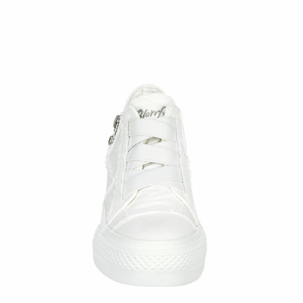 white wedge slip on sneakers