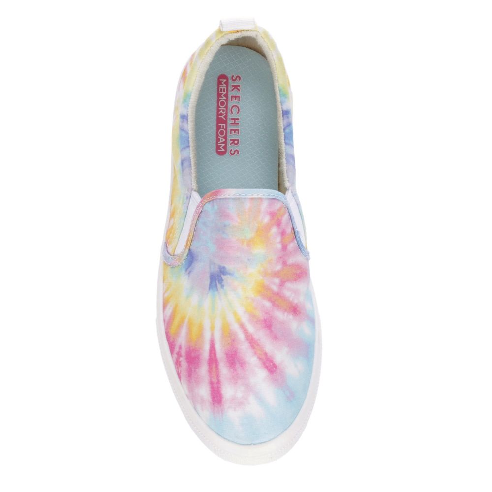 SKECHERS Womens Poppy - Hippie Hype Slip On Sneaker - WHITE
