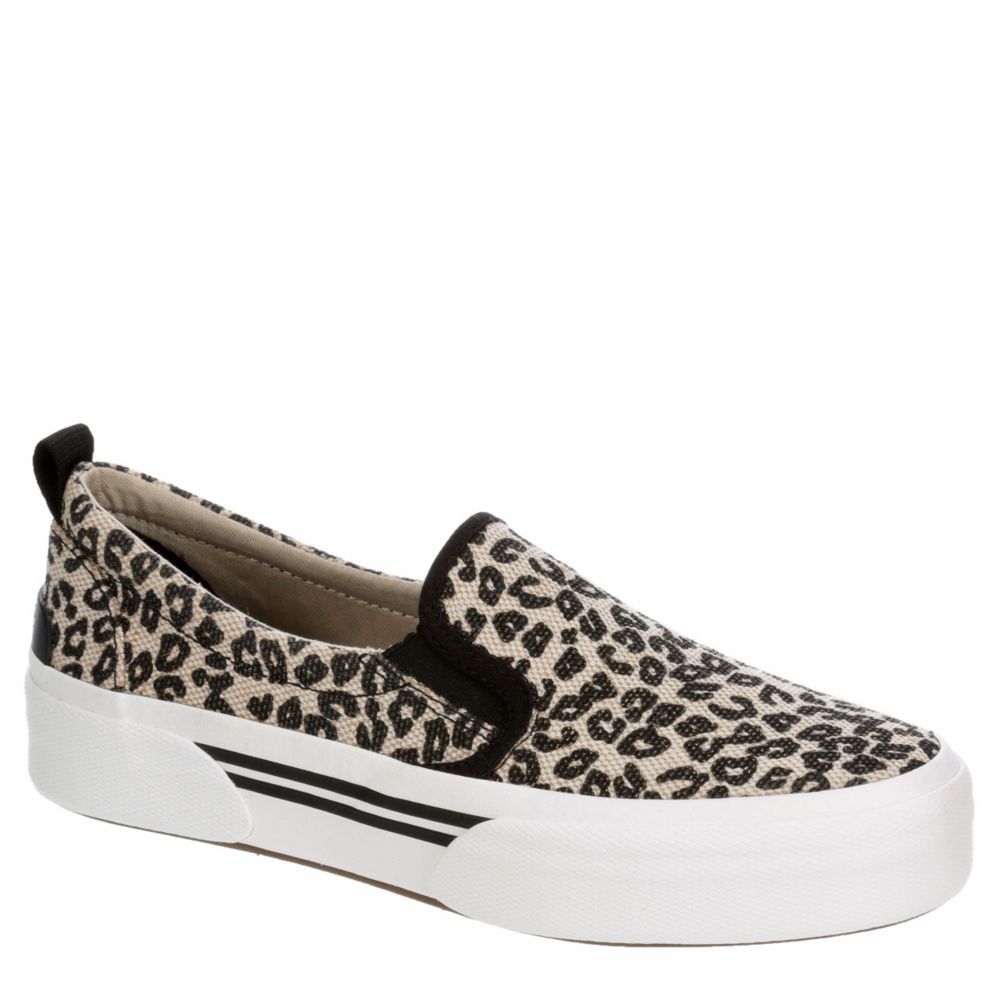 sperry leopard slip on sneakers