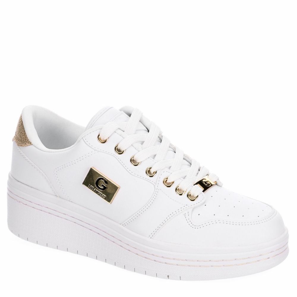 guess white platform sneakers