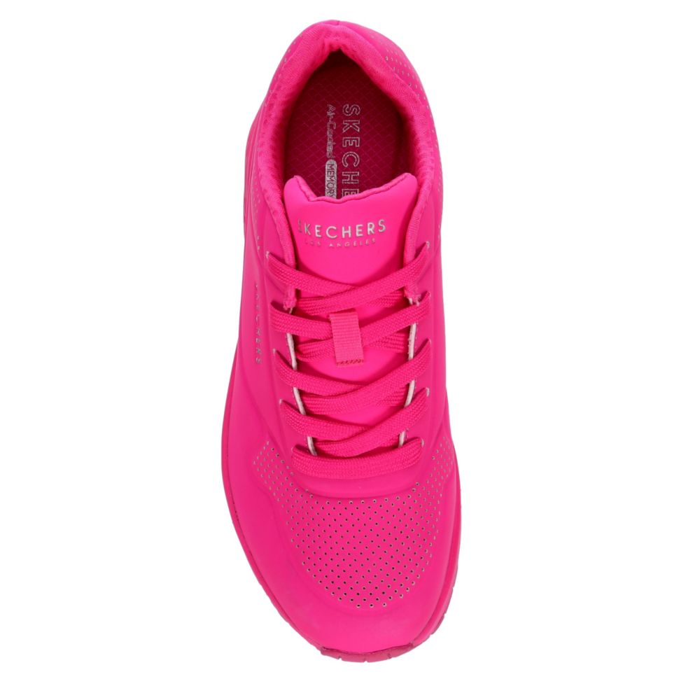 SKECHERS Womens Uno-neon Nights Sneaker - BRIGHT PINK