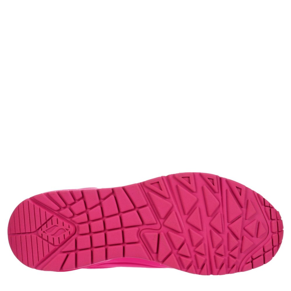 SKECHERS Womens Uno-neon Nights Sneaker - BRIGHT PINK