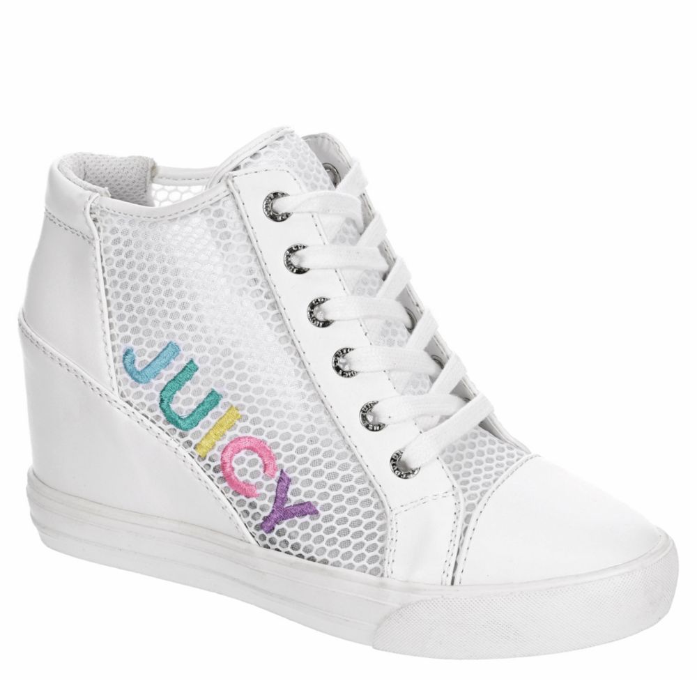 womens white wedge sneakers