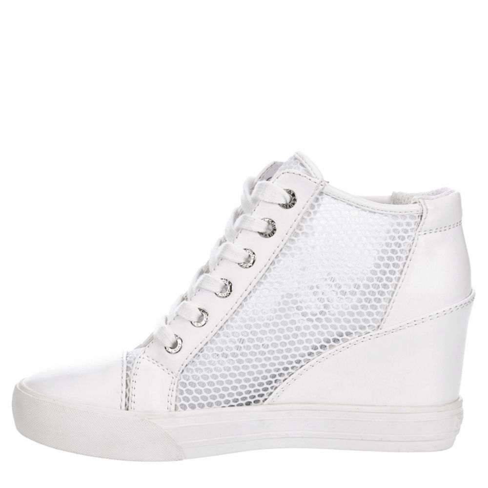 white wedge heel sneakers
