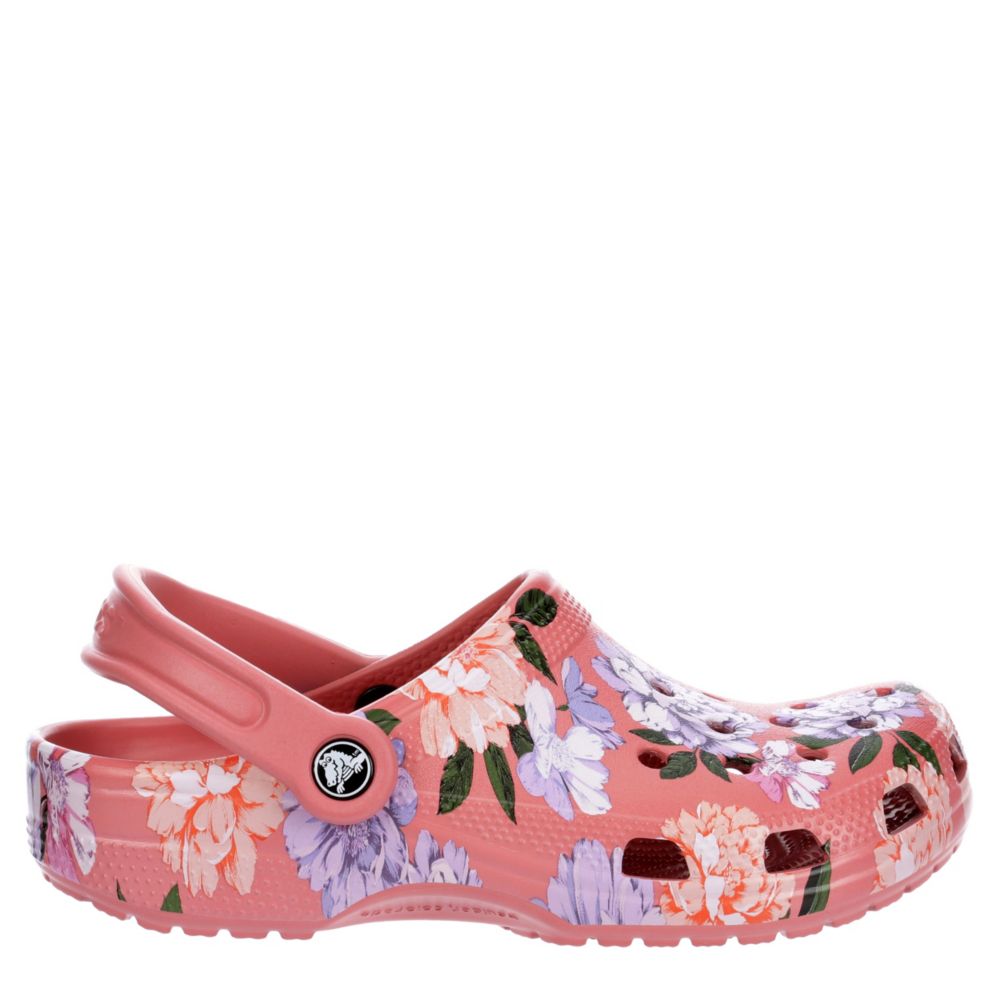 pink crocs with flowers