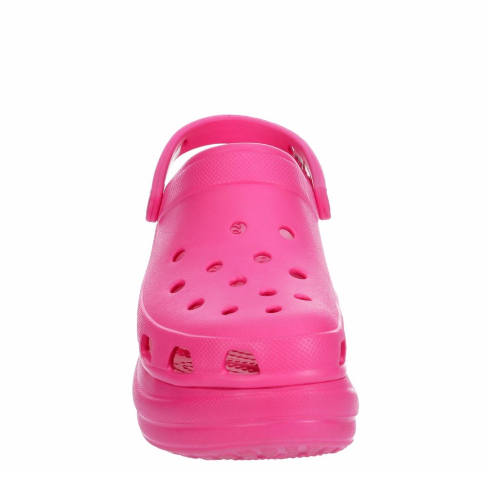 hot pink platform crocs