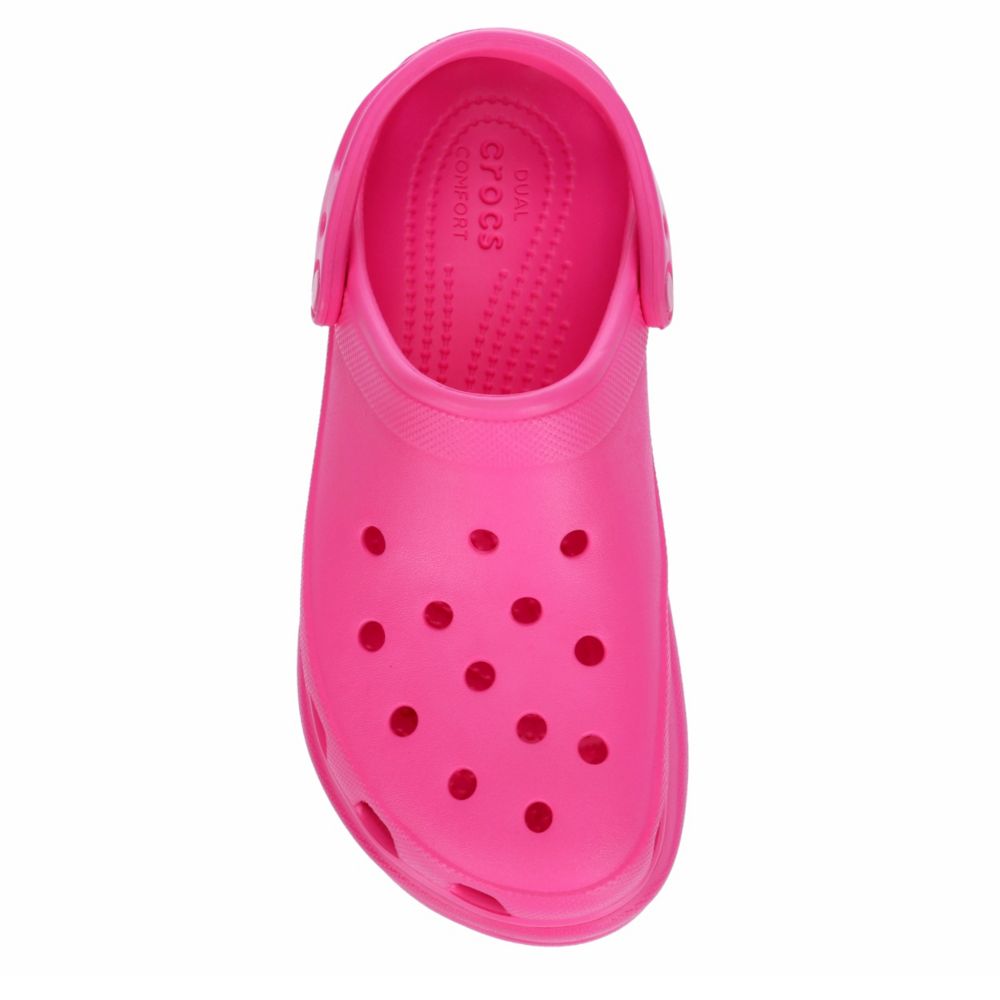 hot pink platform crocs