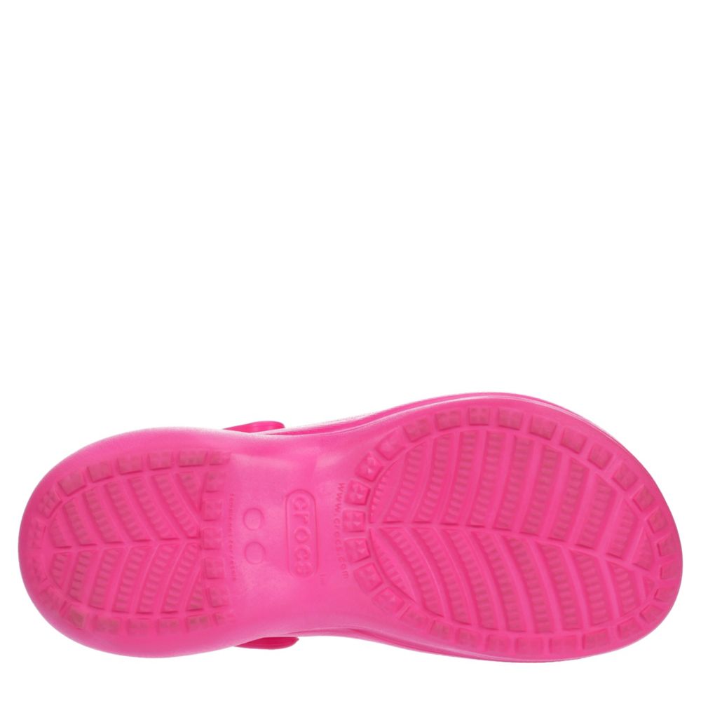 hot pink platform crocs