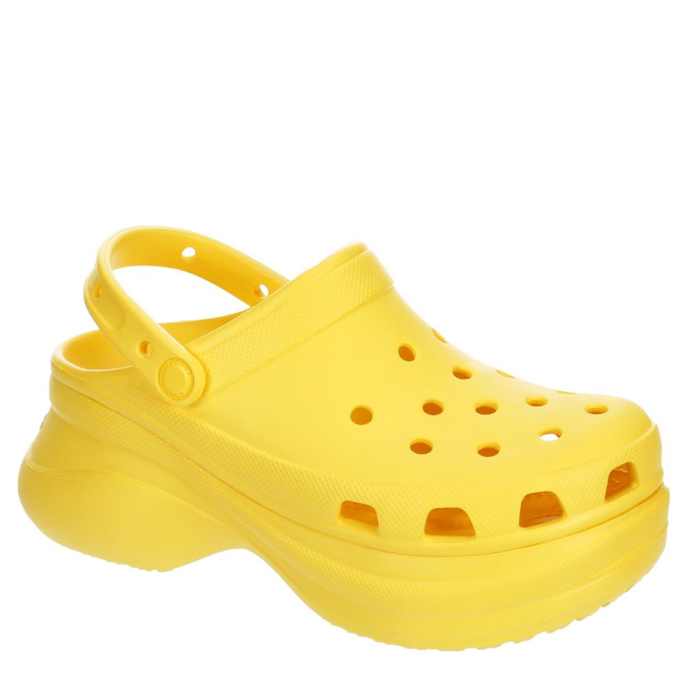 yellow platform crocs