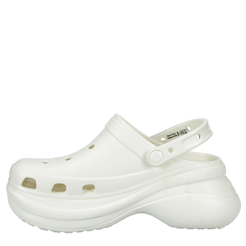 white bae clogs
