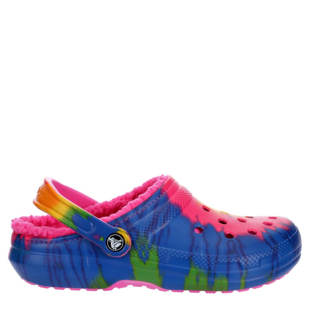 tie dye lined crocs