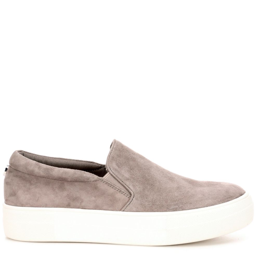 grey suede steve madden slip ons