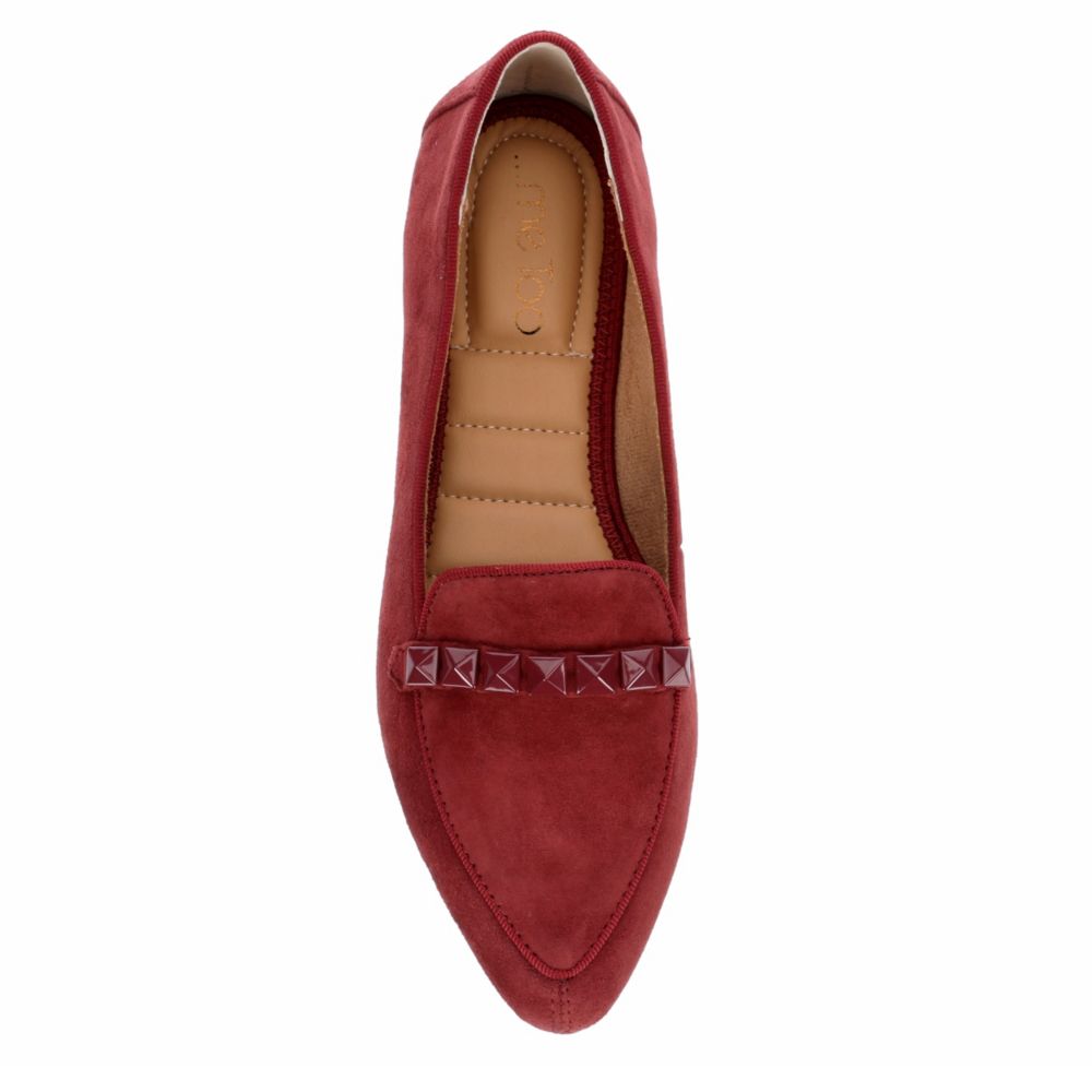 ME TOO Womens Abbott Flat - BURGUNDY