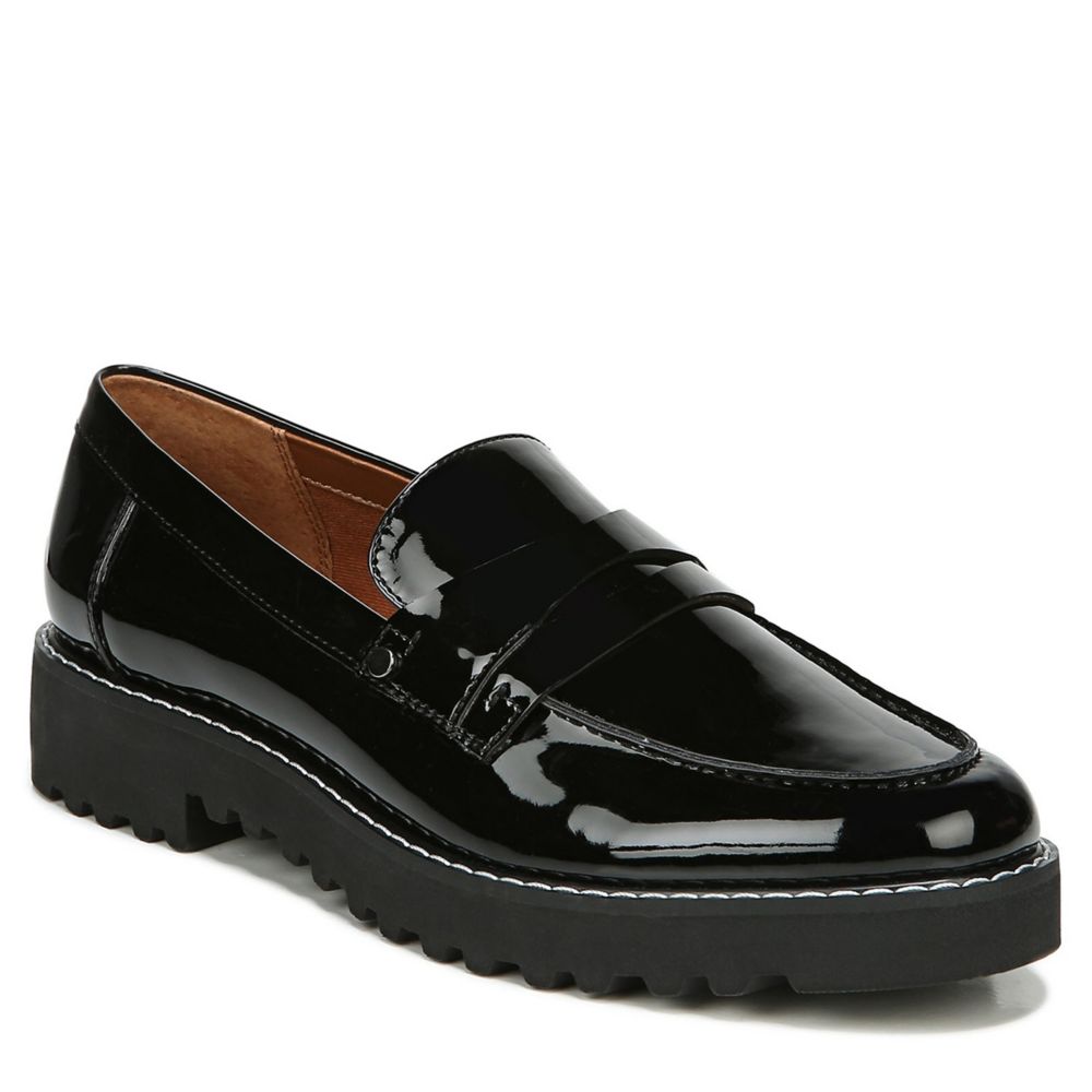 womens slip on loafers black