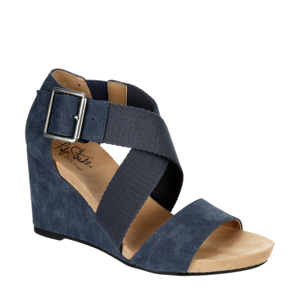 navy wedge sandals