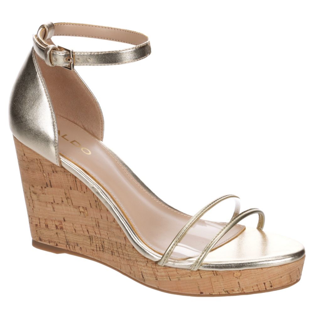 gold cork wedge sandals