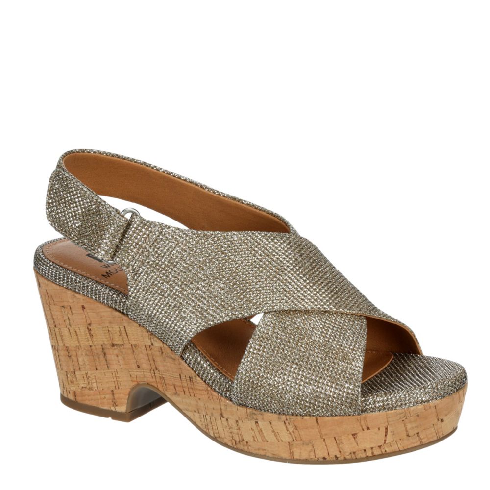 white mountain gold glitter sandals