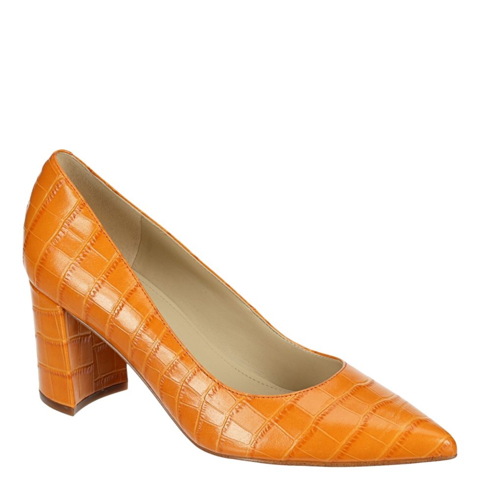 orange pointed heels