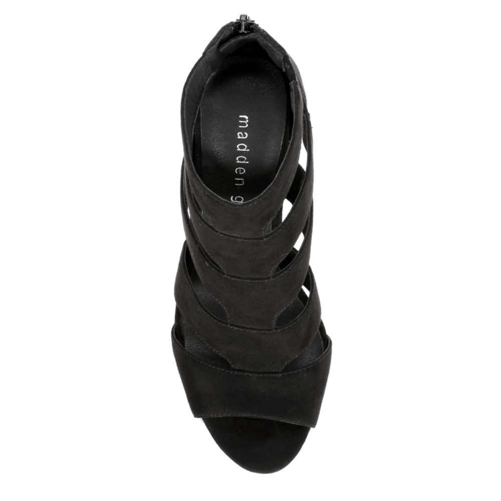 MADDEN GIRL Womens Bolt Heeled Sandal - BLACK