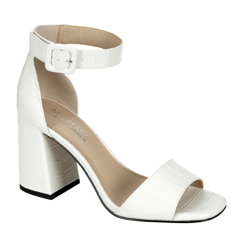 womens white high heel sandals